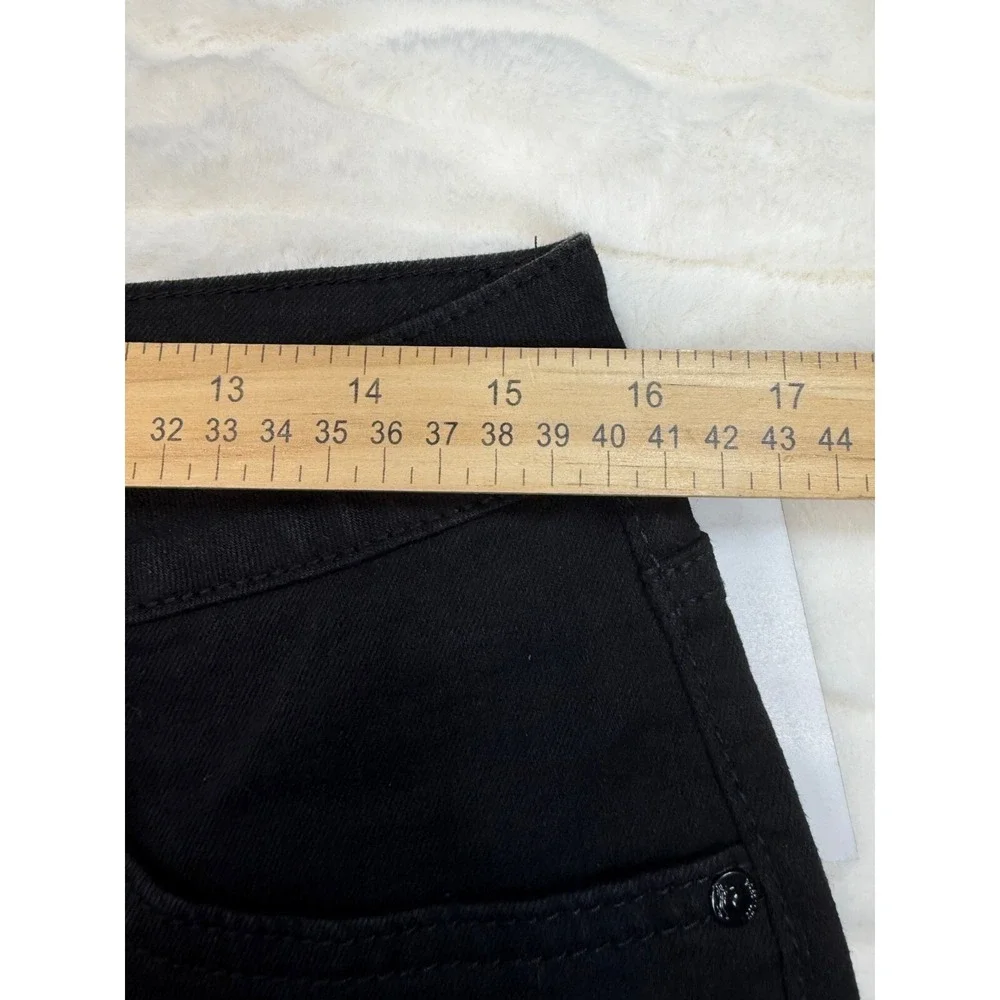 Seven7 Bermuda Shorts Womens 6 Black Jean Relaxed‎ Fit Stretch Comfort Fray Hem